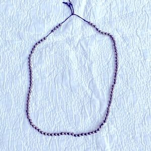 NEW Brass Bead Necklace on Burgundy Leather